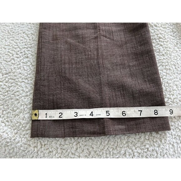 Dressbarn Trouser Pants Brown Textured Mid Rise Flared Leg Size 4 - Picture 11 of 12